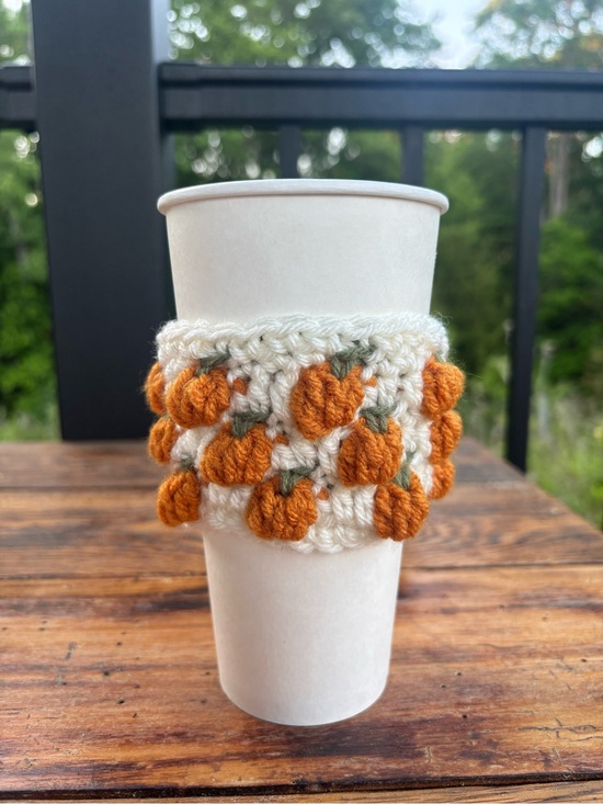 Handmade Other - 2 Crochet Pumpkin Coffee Koozie